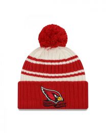 NFL 2022-2023 Sideline Sport Knit beanie New Era American Football hat with pom pom all teams, Beanie-Cardinals-Chrome-White-#28002, One Size
