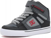 DC Shoes Unisex Kids Pure Hi Top EV Skate Shoe Grey/Black/Red - DC01795012-GYBKRD