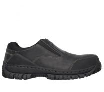 SKECHERS WORK Men's Relaxed Fit: Hartan ST Steel Toe Slip-On Work Shoe Black - 77066-BLK