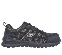 SKECHERS WORK Women's Bulklin - Lyndale Composite Toe Work Shoe Black/Leopard  77273-BKLD