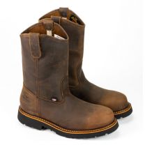 Thorogood Men's American Heritage 11" Wellington MAXwear 90™ Steel Toe Work Boot Brown Trail Crazyhorse Leather - 801-3310