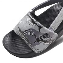 Reef Boy's Little One Slide Sandal, Grey Camo Shark, 8 Kid