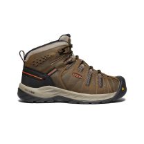 KEEN Utility Men's Flint II Mid Soft Toe Non Slip Work Shoe Cascade Brown/Burnt Ochre - 1023242