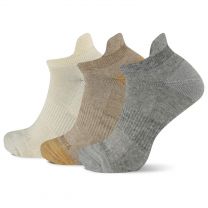 Merrell Unisex Trekker Outdoor Low Cut Tab Sock 3 Pair Pack, Tan Assorted, M/L