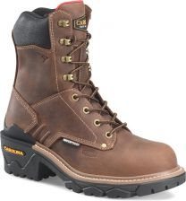 CAROLINA Men's 8" Cardinal Side Zip Composite Toe Waterproof Logger Work Boot Brown - CA7839