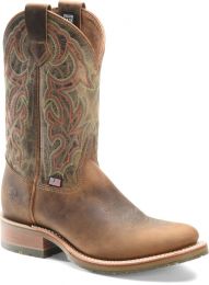 Double-H Boots - Men's Jason 11" Domestic Wide Square Toe I.C.E.™ Roper Soft Toe Work Boot Brown - DH4640