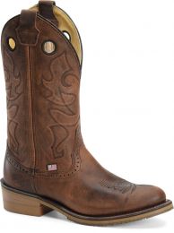 Double-H Boots Men's Kilgore 12” Domestic Round Toe I.C.E.™ Western Soft Toe Work Boot Brown - DH4646