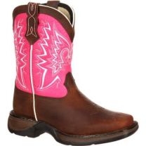 Durango Girls' Big Kids' Lil Durango®  Let Love Fly Western Boot Brown/Pink - DWBT094