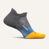 Feetures Unisex Elite Light Cushion No Show Tab Socks Electric Gray - E50422
