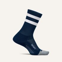 Feetures Unisex Elite Light Cushion Mini Crew Navy High Top Stripe - E9067765