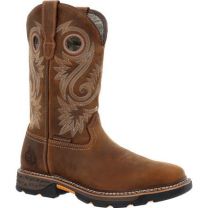 GEORGIA BOOT Men's 11" Carbo-Tec FLX Alloy Toe Waterproof Pull-On Work Boot Crazy Horse Brown - GB00622