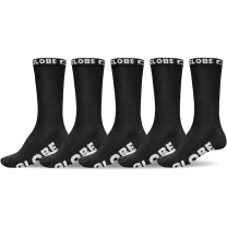 Globe Men's Blackout Crew Socks (5 pair package) Black/Black - GB71639068