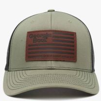 Georgia Boot Unisex Leather Patch Trucker Hat Green - GB9388