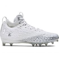 Under Armour Men's UA Spotlight Clone 3.0 MC Football Cleats White/White/Metallic Silver -  3026334-100