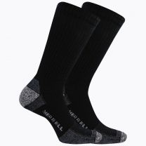 Merrell Unisex Performance Safety Toe Crew Socks Black (2 pairs) - MEA33638C2B2001-BLACK
