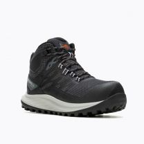 MERRREL WORK Women's Antora 3 Mid Carbon Fiber Toe Waterproof Work Boot Black  - J006126