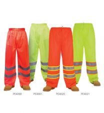 3A Safety Unisex Hi-Viz Reflective Mesh Pants Lime Green with Contrasting Stripes - PE4021