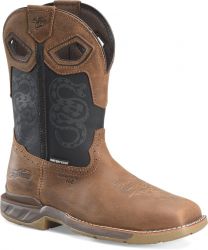 Double-H Boots Men’s 11” Phantom Ride Serpentine Roper Western Boot Brown - PH5007