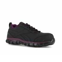 Reebok Work Women's Sublite Cushion Composite Toe ESD Athletic Work Shoe Black/Plum - RB055