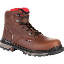 ROCKY WORK Men's 6" Rams Horn Composite Toe Waterproof Work Boot Dark Brown - RKK0257