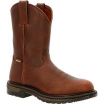 ROCKY WORK Men's 10" Original Ride FLX Unlined Soft Toe Western Work Boot Brown - RKW0349