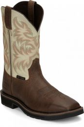 JUSTIN WORK Men's Driller 11" Steel Toe Work Boot Copper/White - SE4684