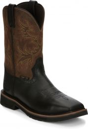 JUSTIN WORK Men's 11 Driller Composite Toe Work Boot Black/Water Buffalo - SE4818