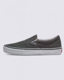 VANS Unisex Skate Slip-On Shoe Pewter/White - VN0A5FCA1N6