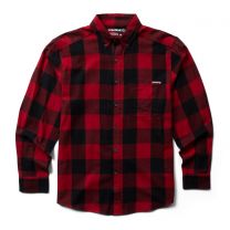 WOLVERINE Men's Hastings Flannel Shirt Red Buffalo Plaid - W1211540-600