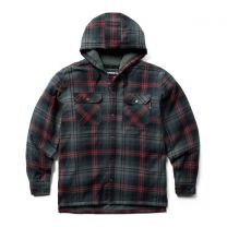 WOLVERINE Men's Hastings Sherpa Lined Hooded Shirt-Jacket Gunmetal Plaid - W1211560-041