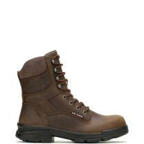 WOLVERINE 8" Men's DuraShocks SR Icon Soft Toe Waterproof Work Boot, Dark Brown - W240029