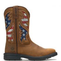 WOLVERINE Men's 10" Rancher Flag Steel Toe Wellington Work Boot Brown - W241181