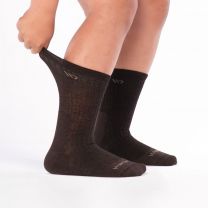 WIDE OPEN SOCKS Men's Solid Cushioned Micro Crew Sock Walnut - 9001-WALNUT