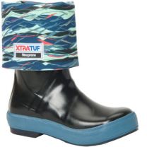 XTRATUF Women's 15" Beach Glass Legacy Deck Boot Black/Beach Glass Print - XWL-1BG