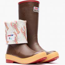 XTRATUF Women's 15" Fishe Wear Legacy Soft Toe Acid-Resistant Work Boot Brown/Lobster Print - XWL9LOB