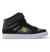 DC Shoes Kids' Pure High Elastic Lace High-Top Shoes Shady Black/Soft Lime/Black - ADBS300324-BMB