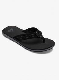 Quiksilver Men's Carver Suede Flip Flop Sandal Solid Black - AQYL100030-SBKM