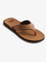 Quiksilver Men's Carver Nubuck Flip Flop Sandals Tan Pattern 1 - AQYL100623-TKD6