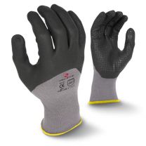 Radians 3/4 Foam Dipped Dotted Nitrile Glove Grey/Black - RWG12
