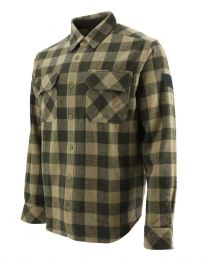 Caterpillar Work Wear Men's Buffalo Check Flannel Overshirt Khaki/Army Moss - 1610031-13229