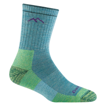 Darn Tough Women's Hiker Micro Crew Midweight with Cushion Hiking Sock Aqua Heather - 1903-AQUA HEATHER