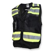Radians Men's Type O Class 1 Heavy Duty Surveyor Safety Vest Black - SV59-1ZBM
