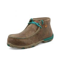 Twisted X Women's Alloy Toe Work Chukka Driving Moc Work Boots Bomber/Turquoise - WDMAL01