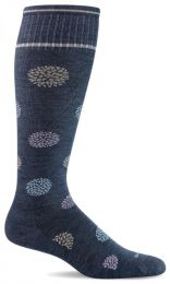Sockwell Women's Full Bloom Moderate Graduated Compression Socks Wide Calf Fit Denim - SW130W-650