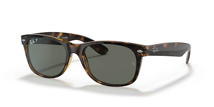 Ray-Ban Unisex New Wayfarer Classic Sunglasses Polished Tortoise/G-15 Green (55 mm) - 0RB2132-902/58 55