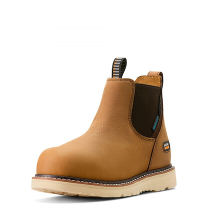 ARIAT WORK Women's 5" Rebar Wedge Chelsea Composite Toe Waterproof Work Boot Antique Brown - 10053719