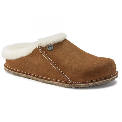 BIRKENSTOCK Women's Zermatt Premium Shearling Slippers Mink Suede/Natural Shearling (narrow width) - 1023145