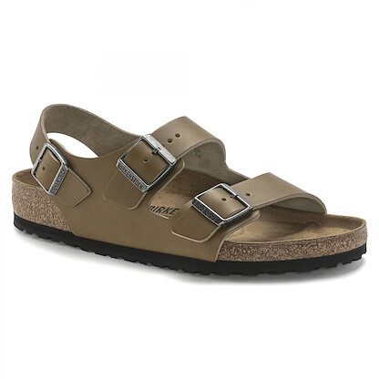 BIRKENSTOCK Men's Milano Grip Vintage Wood Faded Khaki Leather (regular width) - 1024558
