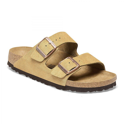 BIRKENSTOCK Women's Arizona Latte Cream Suede (narrow width) - 1026174