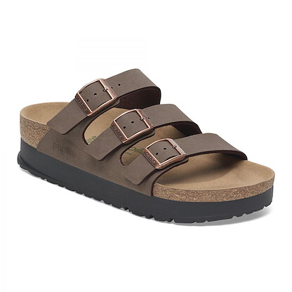 Papillio by BIRKENSTOCK Women's Florida III Platform Flex Sandal Mocca Birkibuc (narrow width) - 1029741